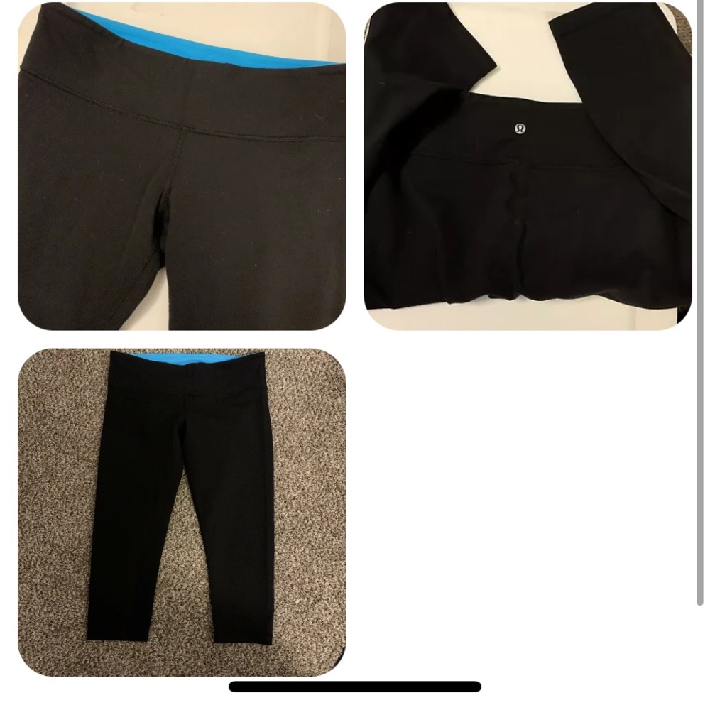 Lululemon Wunder Under Crop Low-Rise 21” Crop Leggings Size 8 Black